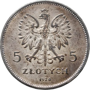 II RP, 5 złotych 1928, Bruksela, Nike