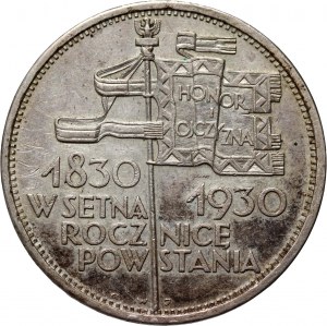 II RP, 5 zlotých 1930, Varšava, Banner, mělké razítko