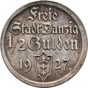 Wolne Miasto Gdańsk, 1/2 guldena 1927, Berlin, Koga
