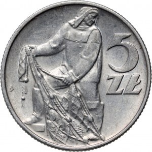 PRL, 5 zloty 1971, Fisherman