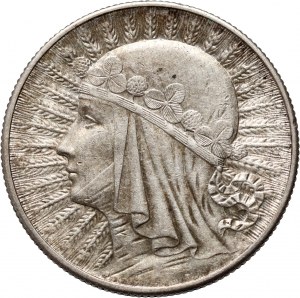 II RP, 5 zl. 1932 bez značky mincovne, Londýn, hlava ženy