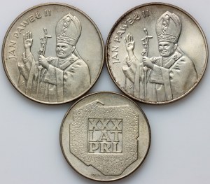 PRL, zestaw srebrnych monet z lat 1974-1987, (3 sztuki)