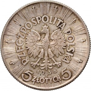 II RP, 5 zlotých 1938, Varšava, Józef Piłsudski