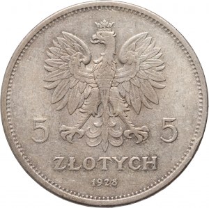 II RP, 5 zloty 1928, Varsovie, Nike