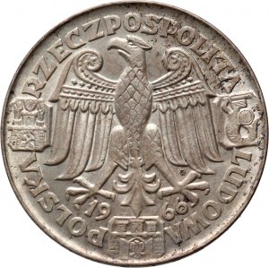 Poľská ľudová republika, 100 zlotých 1966, Mieszko a Dąbrówka, PRÓBA, striebro