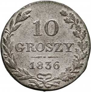 Partizione russa, Nicola I, 10 groszy 1836 MW, Varsavia