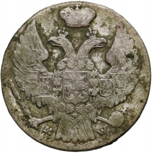 Partition russe, Nicolas Ier, 10 groszy 1837 MW, Varsovie - Saint Georges sans manteau