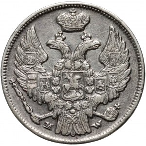 Partage russe, Nicolas Ier, 15 kopecks = 1 zloty 1837 MW, Varsovie