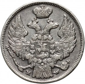 Zabór rosyjski, Mikołaj I, 15 kopiejek = 1 złoty 1837 MW, Warszawa