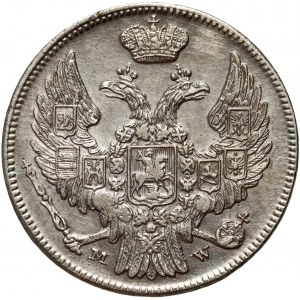 Russische Teilung, Nikolaus I., 15 Kopeken = 1 Zloty 1837 MW, Warschau - geschlossen 5 im Nominalwert