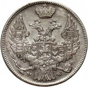 Ruské delenie, Mikuláš I., 15 kopejok = 1 zlotý 1837 MW, Varšava - uzavreté 5 v nominálnej hodnote