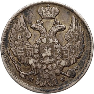 Russische Teilung, Nikolaus I., 15 Kopeken = 1 Zloty 1838 MW, Warschau - kein Punkt nach dem Datum