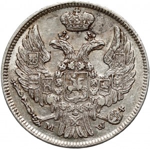 Zabór rosyjski, Mikołaj I, 15 kopiejek = 1 złoty 1839 MW, Warszawa - kropka po dacie