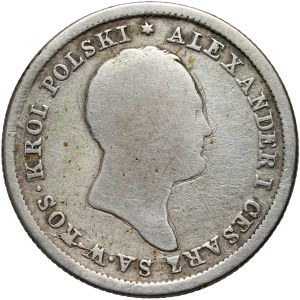 Królestwo Kongresowe, Aleksander I, 2 złote 1820 IB, Warszawa - wariant z wystającym rantem