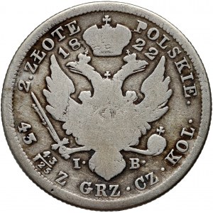 Regno del Congresso, Alessandro I, 2 zloty 1822 IB, Varsavia