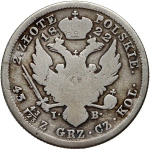 Królestwo Kongresowe, Aleksander I, 2 złote 1822 IB, Warszawa
