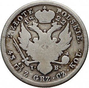 Royaume du Congrès, Alexandre Ier, 2 zlotys 1822 IB, Varsovie