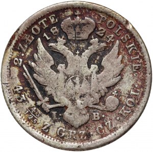 Kongresové kráľovstvo, Alexander I, 2 zloty 1824 IB, Varšava