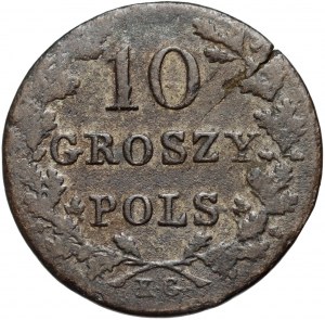 Listopadové povstání, 10 groszy 1831 KG, Varšava - rovné orlí nohy