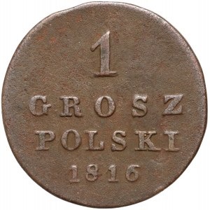 Kongresové království, Alexander I., 1 polský groš 1816 IB, Varšava - orlí ocas s jednou řadou per