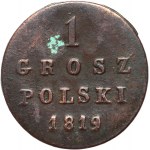 Królestwo Kongresowe, Aleksander I, 1 grosz polski 1819 IB, Warszawa, rzadki