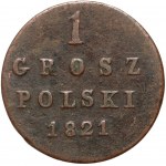 Królestwo Kongresowe, Aleksander I, 1 grosz polski 1821 IB, Warszawa