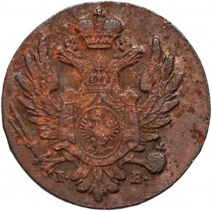 Kongress Königreich, Alexander I., 1 inländischer Kupferpfennig 1824 IB, Warschau - schmale Krone