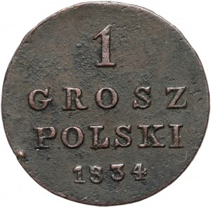 Królestwo Kongresowe, Mikołaj I, 1 grosz polski 1834 IP, Warszawa