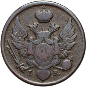 Kongress Königreich, Nikolaus I., 3 inländische Kupferpfennige 1827 IB, Warschau