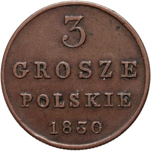 Royaume du Congrès, Nicolas Ier, 3 grosze polonais 1830 FH, Varsovie