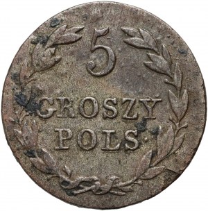 Kongresové kráľovstvo, Mikuláš I., 5 groszy 1827 FH, Varšava - odroda s malým dátumom