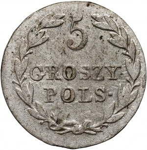 Royaume du Congrès, Nicolas Ier, 5 groszy 1827 FH, Varsovie - variété avec grande date