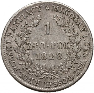 Congress Kingdom, Nicholas I, 1 zloty 1828 FH, Warsaw