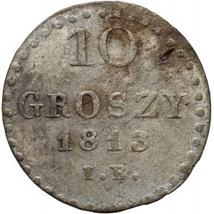 Varšavské kniežatstvo, Fridrich August I., 10 groszy 1813 IB, Varšava