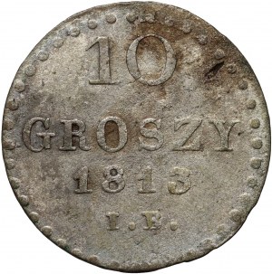 Varšavské knížectví, Fridrich August I., 10 groszy 1813 IB, Varšava