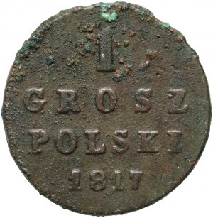 Kongresové kráľovstvo, Alexander I., 1 poľský groš 1817 IB, Varšava - chvost s dvoma radmi pier