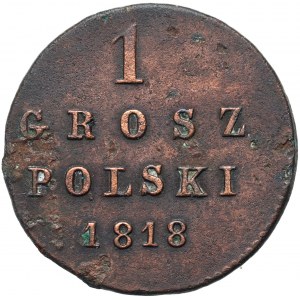 Kongresové království, Alexander I, 1 polský groš 1818 IB, Varšava