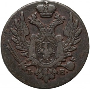 Royaume du Congrès, Alexandre Ier, 1 penny domestique en cuivre 1824 IB, Varsovie - couronne étroite