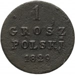 Królestwo Kongresowe, Mikołaj I, 1 grosz polski 1829 FH, Warszawa - litery i cyfry większe