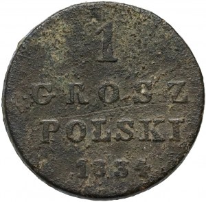 Kongresové kráľovstvo, Nicholas I, 1 Polish grosz 1834 IP, Warsaw