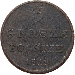 Royaume du Congrès, Alexandre Ier, 3 pennies 1819 IB, Varsovie