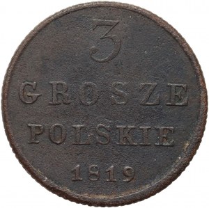 Kongress Königreich, Alexander I., 3 Pfennige 1819 IB, Warschau