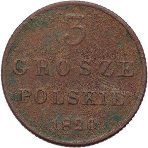 Regno del Congresso, Alessandro I, 3 penny 1820 IB, Varsavia