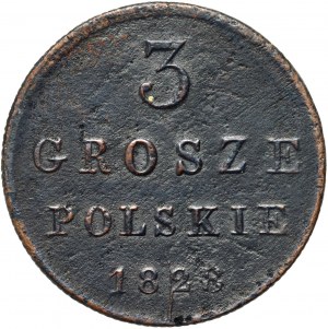 Kongresové království, Mikuláš I., 3 Polish grosze 1828 FH, Warsaw