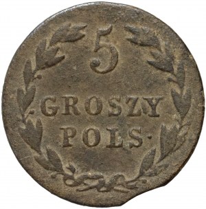 Kongresové kráľovstvo, Alexander I, 5 groszy 1823 IB, Warsaw
