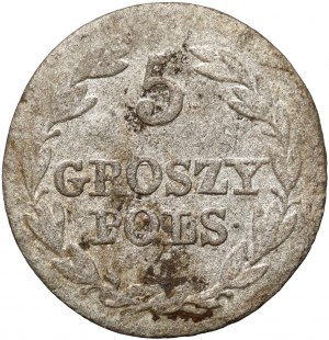 Regno del Congresso, Nicola I, 5 groszy 1827 FH, Varsavia - data grande, iniziali piccole