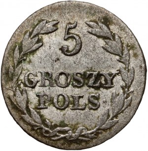 Kongresové kráľovstvo, Mikuláš I., 5 groszy 1827 FH, Varšava - veľký dátum a iniciály