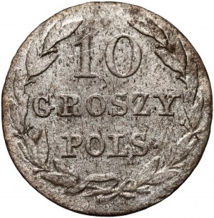 Kongresové kráľovstvo, Alexander I, 10 groszy 1822 IB, Warsaw