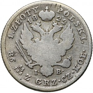 Kongresové kráľovstvo, Alexander I, 1 zloty 1822 IB, Varšava