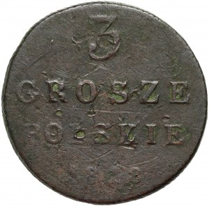 Kongress Königreich, Alexander I., 3 Pfennige 1818 IB, Warschau